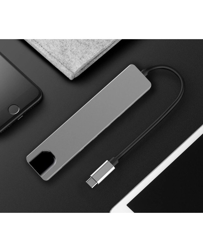 USB концентратор для MacBook Type-C на 8-Port USB TypeC 3.0 Mini Hub SD, TF, RJ 45