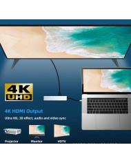 USB концентратор для MacBook Type-C на 8-Port USB TypeC 3.0 Mini Hub SD, TF, RJ 45