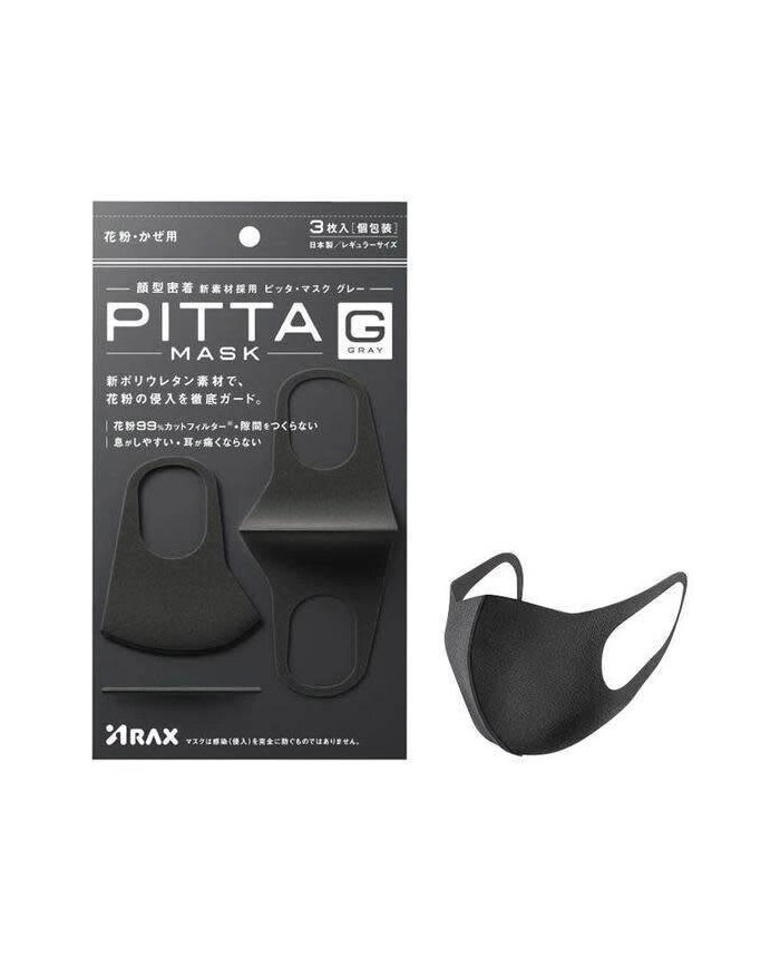 Багаторазова маска пітта вугільна ARAX Pitta Mask G (еластичний поліуретан)