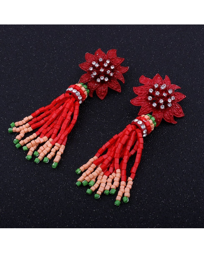 Сережки-кисті з бісеру Zara