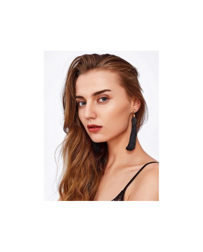 Женские длинные серьги-кисти Saint Laurent
