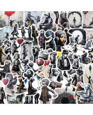 Набір наклейок Banksy 50 шт, стікери самоклеючі
